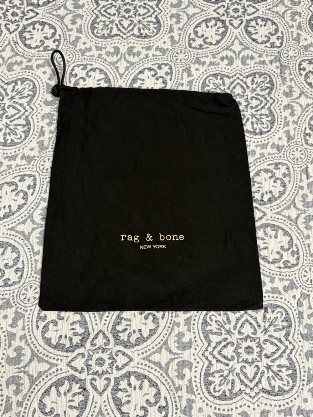 rag & bone Black Drawstring Logo Pouch - Picture 1 of 4